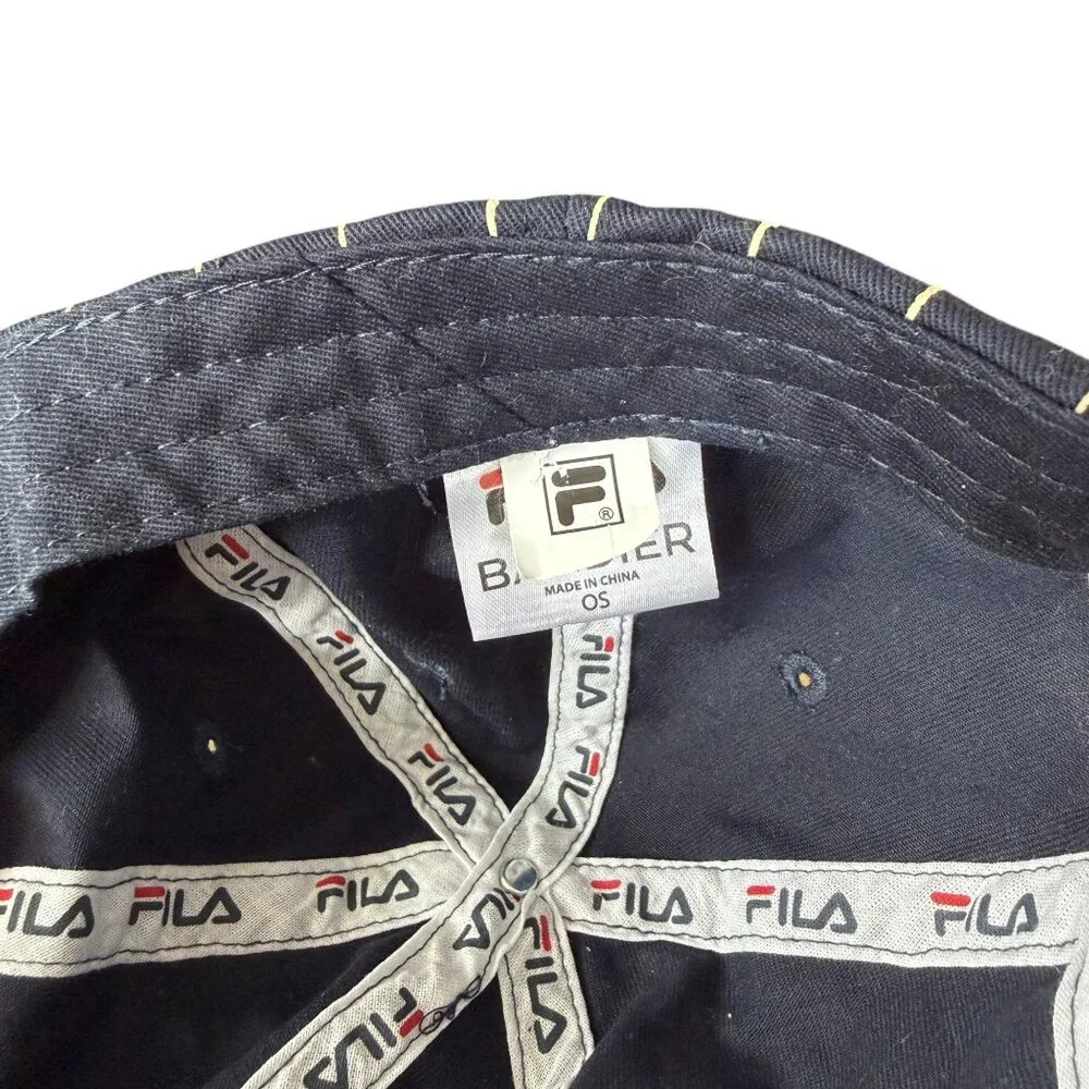 FILA x Bandier Womens Stripe Baseball‎ Cap Navy One Size Streetwear Blokette